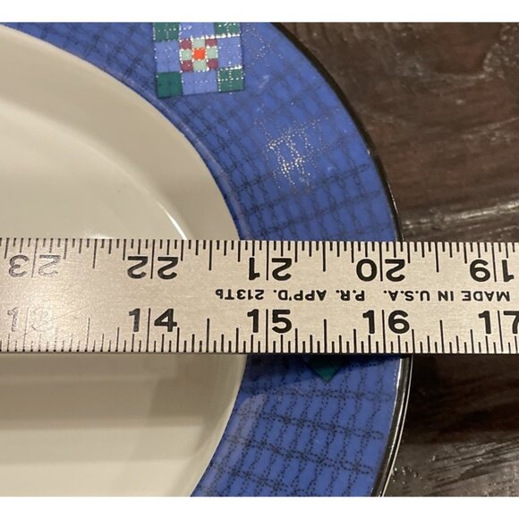 Dansk Nine‎ Patch Quiltings Dinnerware Large Serving Platter Portugal Vintage - Picture 2 of 4